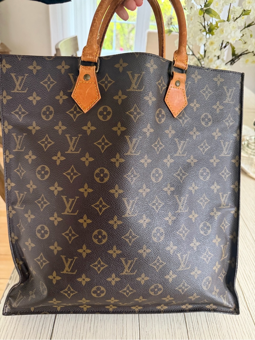 Louis Vuitton Monogram Sac Plat Canvas Tote in Brown - Picture 2 of 15